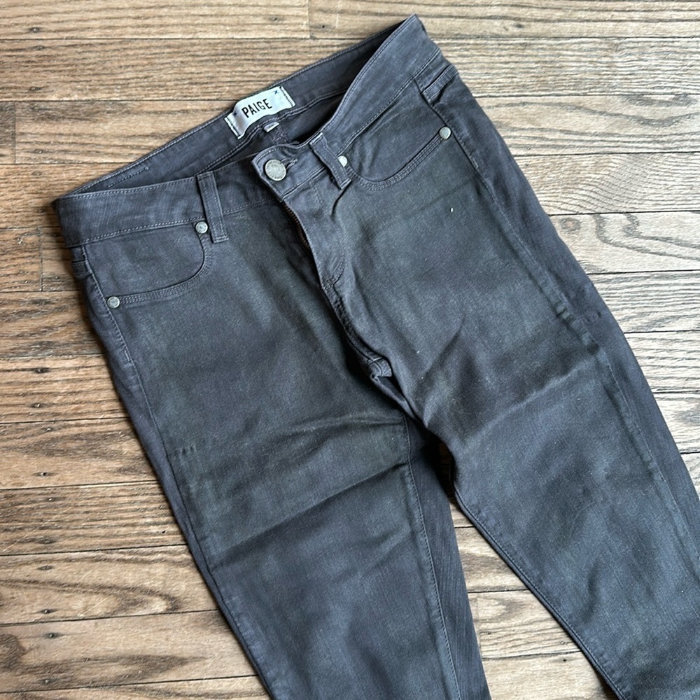 Paige Verdugo Ankle Skinny Jeans Women's Size 26 Mid Rise Smoke Grey Denim EUC